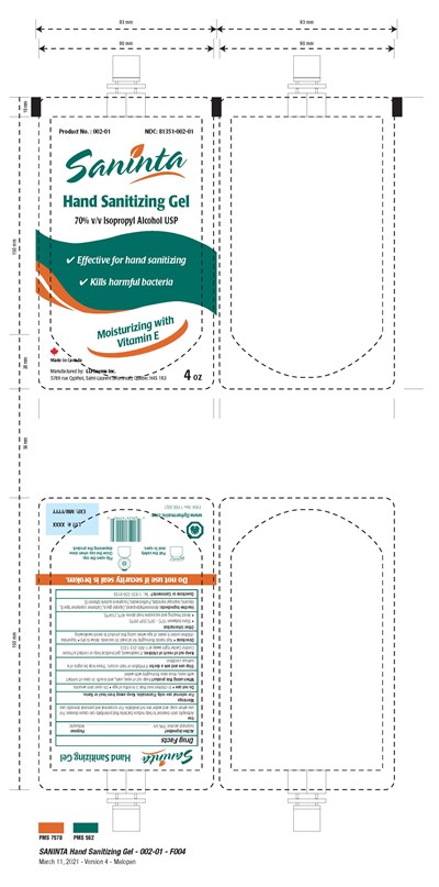 image of 81351-002-01 - 4 oz - 002 01   Saninta Hand Sanitizing Gel   4oz Container   Foil V4 Corrected for TSG